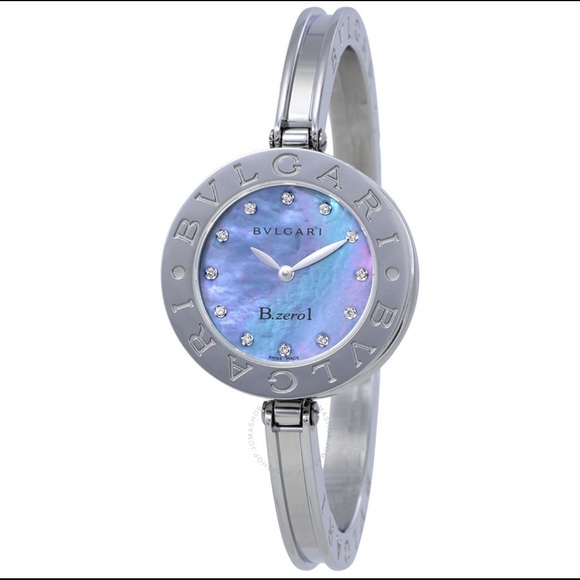 Stainless Steel Diamond Blue Mother of Pearl 22mm B.zero1 Quartz Decor Watch - Picture 8 of 8